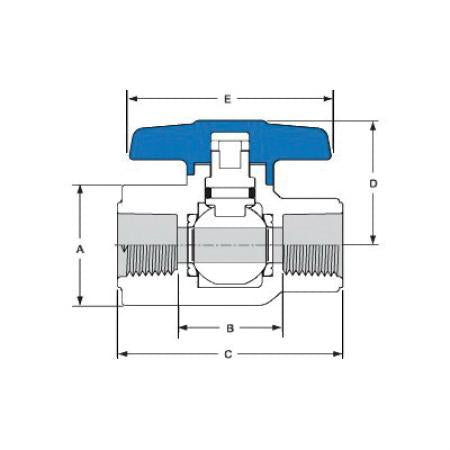 Spears 2622-015G 1-1/2 PVC Utility Ball Valve SOC EPDM