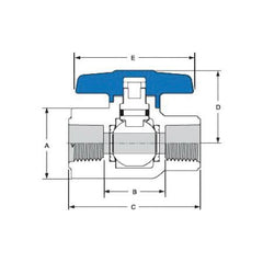 Spears 2622-015G 1-1/2 PVC Utility Ball Valve SOC EPDM