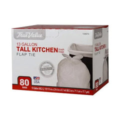 TRUE VALUE 1221752 Tall Kitchen Trash Bags, 13-Gal. (80 Ct.)