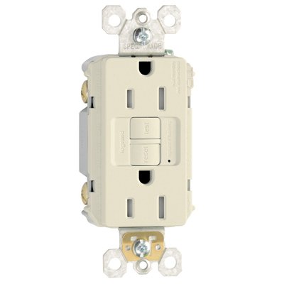 TRUE VALUE 1597TRLACCD4 Pass & Seymour GFCI Receptacle, 15A, Almond