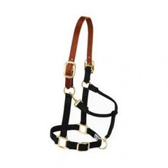 TRUE VALUE 35-6025-BK Weaver Leather Horse Halter, Breakaway, Black Nylon/Leather, 1-In., Average/Weanling Draft