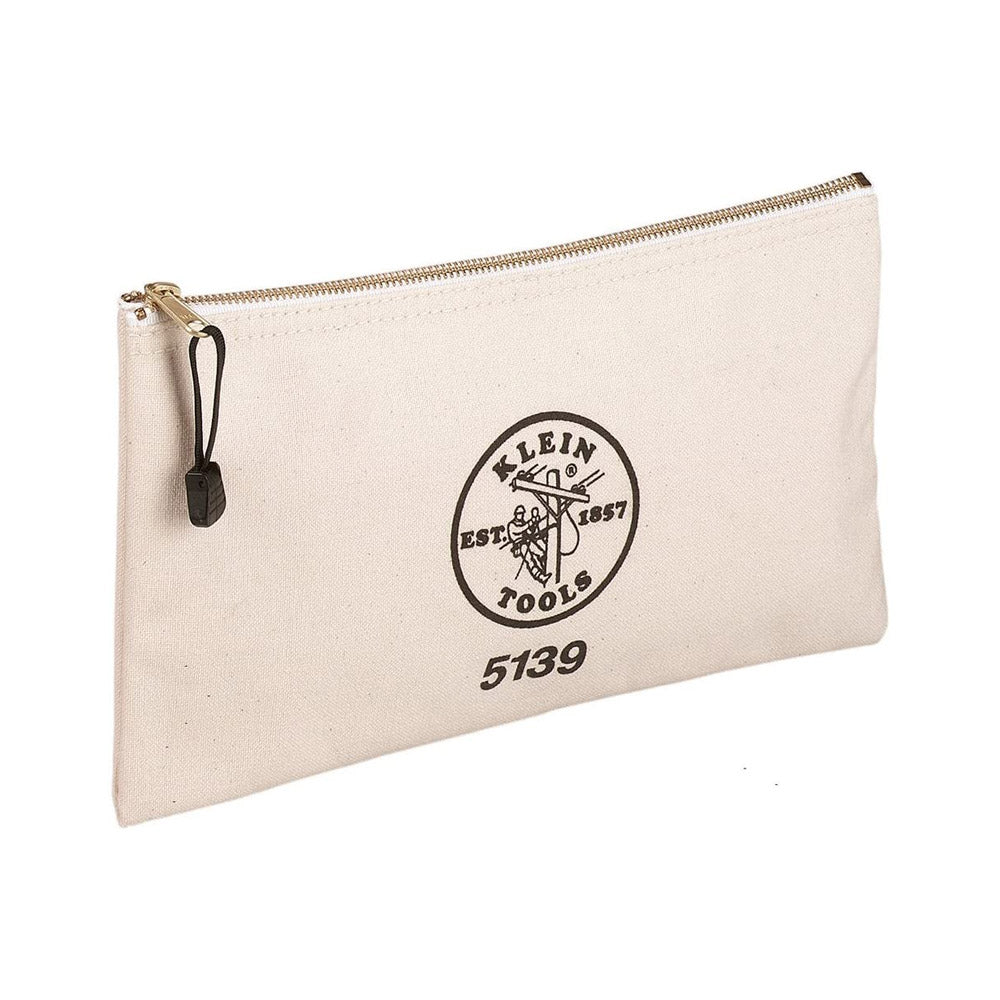 TRUE VALUE 5139 Klein 7.5 x 12-Inch White Canvas Zipper Bag