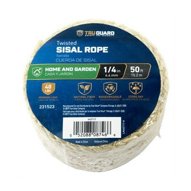 True Value 642111 TG 1/4X50NAT SISAL ROPE