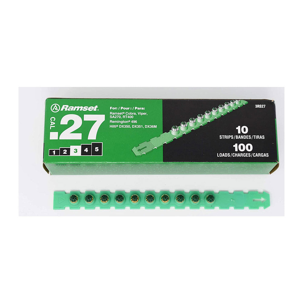 TRUE VALUE 652 Ramset 100-Pack .27-Caliber Green Strip Load