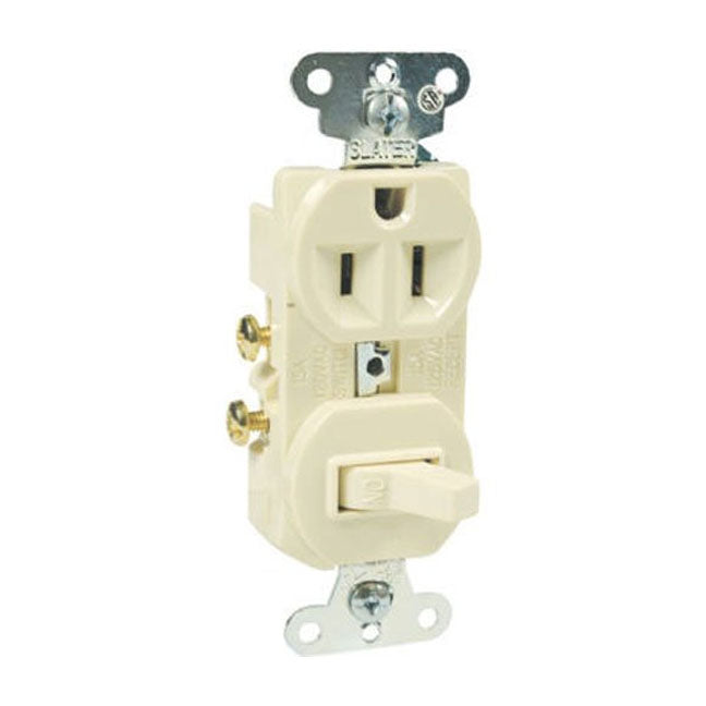 TRUE VALUE 691ICC6 Pass & Seymour - Legrand Combo 15A Switch Recept Ivory