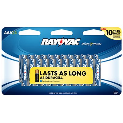 True Value 824-24LTK RayOVac Alkaline Batteries AAA 24-Pk.