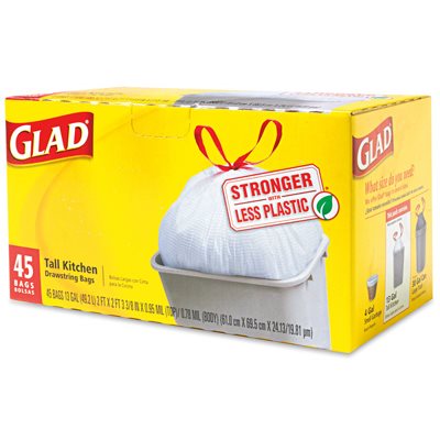 True Value 78362 Glad 45-Count 13-Gallon Tall Kitchen Trash Bags