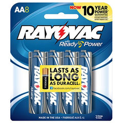 TRUE VALUE 815-8K Ray-O-Vac AA Alkaline Batteries, 8-Pk.