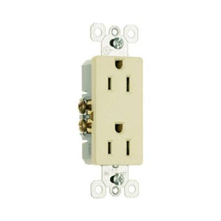 True Value 885ICP8 10-Pack Ivory 2-Pole 3-Wire Grounding Premium Decorator Outlets