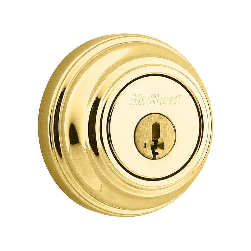 TRUE VALUE 9803SMTCPK4 980 3 SMT CP K4 Polished Brass Finish, Single Cylinder Deadbolt With Smart Key Rekeying, Grade 1, Round Corner Adjustable Latch Fits 2-3/8 & 2-3/4 Backsets