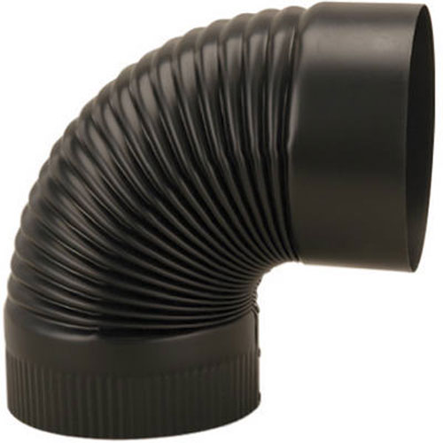 True Value BM0025 United States HDW 8 Corrugated Elbow, Black