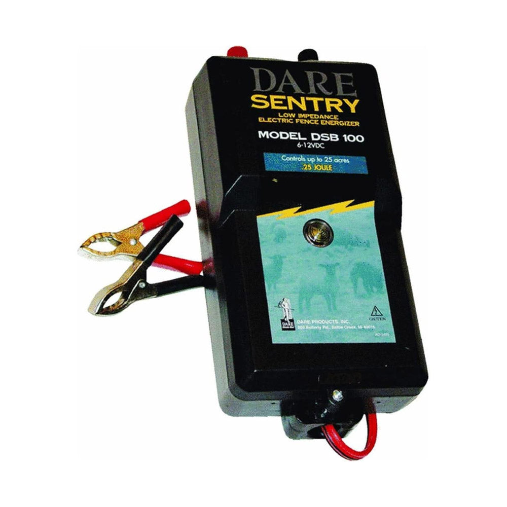 TRUE VALUE DSB100 Sentry Series Electric Fence Energizer, 25-Acre, Battery Power, 6-12-Volt Battery