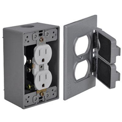 TRUE VALUE FCD35 Gray Duplex Outlet Kit 15A 125V Included Accessories