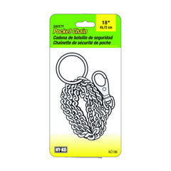 True Value KC196 Hy-Ko Pocket Chain With Trigger Snap 18-In.