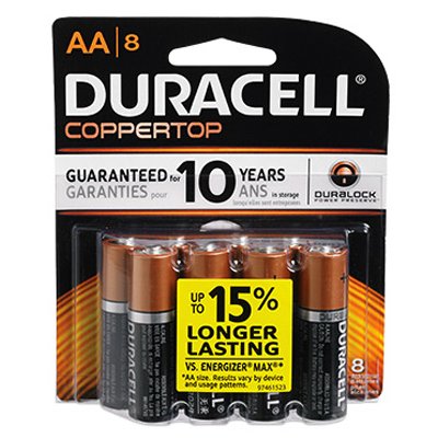 TRUE VALUE MN1500B8Z Duracell AA Alkaline Batteries 1.5V 8-Pk.