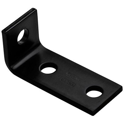 TRUE VALUE N351-479 3.5, 1.6 X 1.5 X 3/16 Black Powder Coated Steel Corner Brace