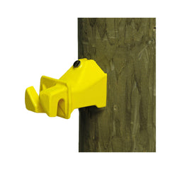 TRUE VALUE SNUG-SWP-25 Electric Fence Insulator, Wood Post, Snug-Fit, Yellow, With Nails, 25-Pk.