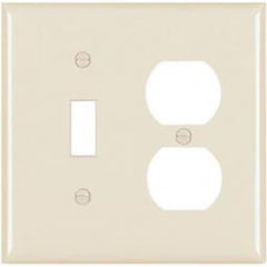 True Value TP18LACC12 Pass & Seymour - Legrand Almond 1-Toggle Opening & 1-Duplex Nylon Wall Plate