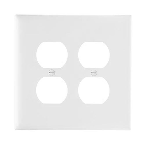 True Value TPJ82WCC10 Pass & Seymour - Legrand White Double Duplex Nylon Wall Plate