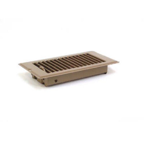 TRUE VALUE V056IB Brown Metal Mobile Home Floor Register with Damper To Adjust Air Flow