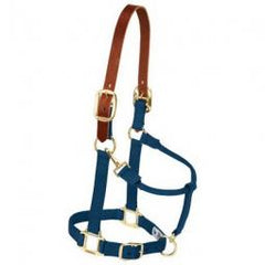 TRUE VALUE 35-6025-NV Weaver Leather Horse Halter Breakaway Navy Nylon/Leather 1-In Average/Yearling Draft