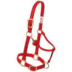 True Value 35-7034-RD Weaver Leather Horse Halter, Snap, Red Nylon, 1-In., Small/Weanling Draft