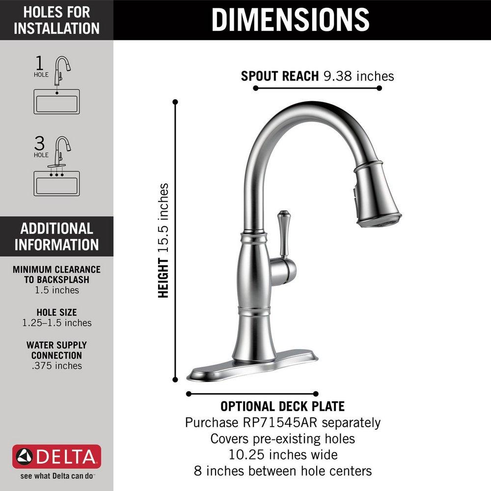 DELTA FAUCET Delta Faucet 9197-AR-PR-DST Cassidy Single Handle Pull Down Kitchen Faucet