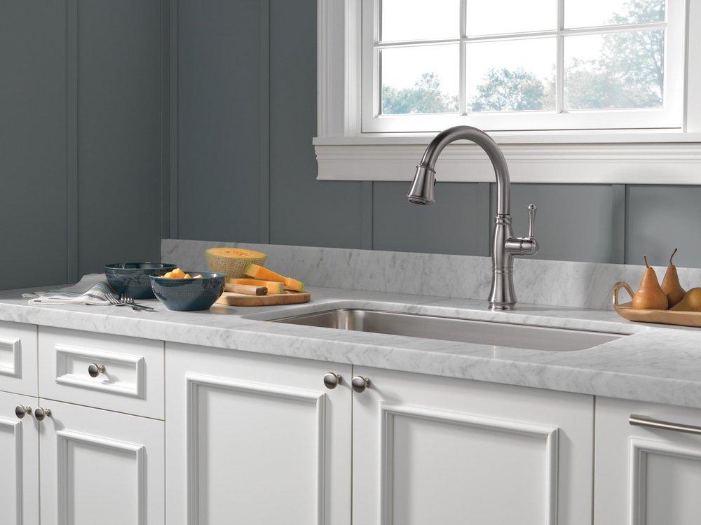 DELTA FAUCET Delta Faucet 9197-AR-PR-DST Cassidy Single Handle Pull Down Kitchen Faucet