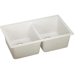 Elkay ELXU3322RT0 Quartz Luxe 33 x 18-1/2 in. No Hole Composite Double Bowl Undermount Kitchen Sink in Ricotta