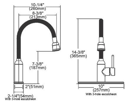 Elkay LK2500CR Pursuit Laundry/Utility Faucet with Flexible Spout Forward Only Lever Handle Chrome