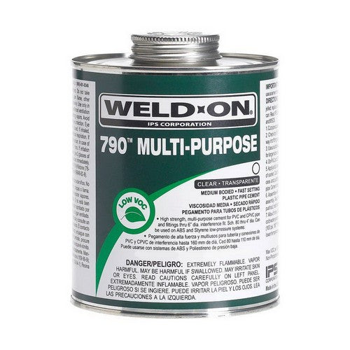 IPS Corporation 10258 Weld-On 790 Medium Bodied All-Purpose Solvent Cement 1 pt Metal Can