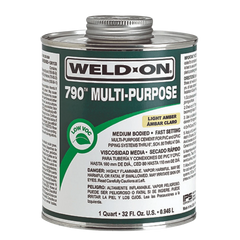 IPS Corporation 10260 Weld-On 790 Medium Bodied All-Purpose Solvent Cement 1/4 Pt Metal Can Clear to Light Amber