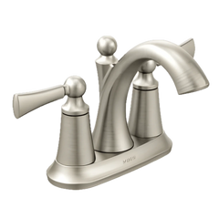 Moen 4505BN Wynford Two Handle Centerset Bathroom Sink Faucet in Brushed Nickel