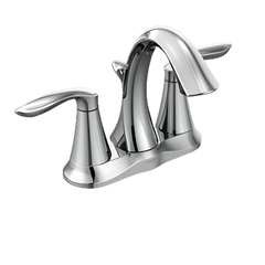 Moen 66410 Eva Two Handle Centerset Bathroom Faucet with Pop-Up Drain Chrome