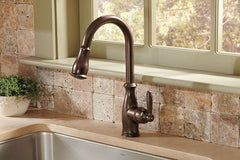 Moen 7185ORB Brantford Single Handle Pull-Down Kitchen Faucet Oil Rubbed Bronze