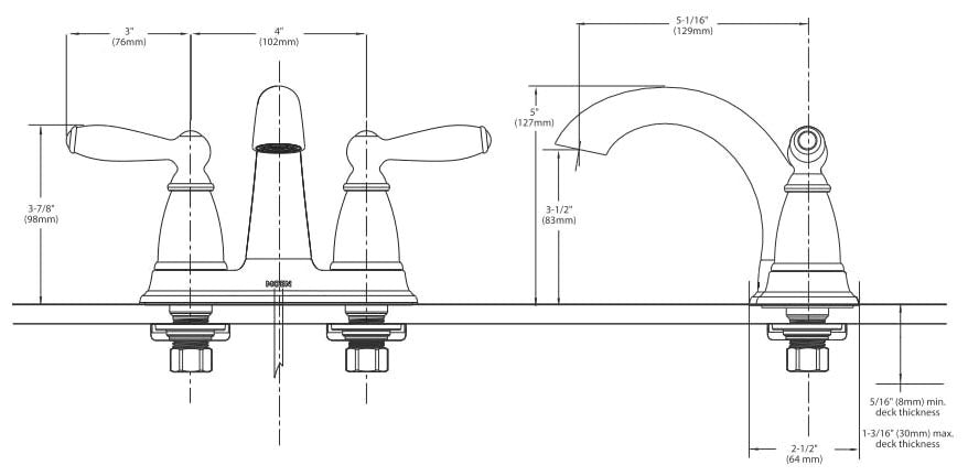 Moen 6610BN Brantford 2 Handle Centerset Bathroom Faucet with Drain Assembly