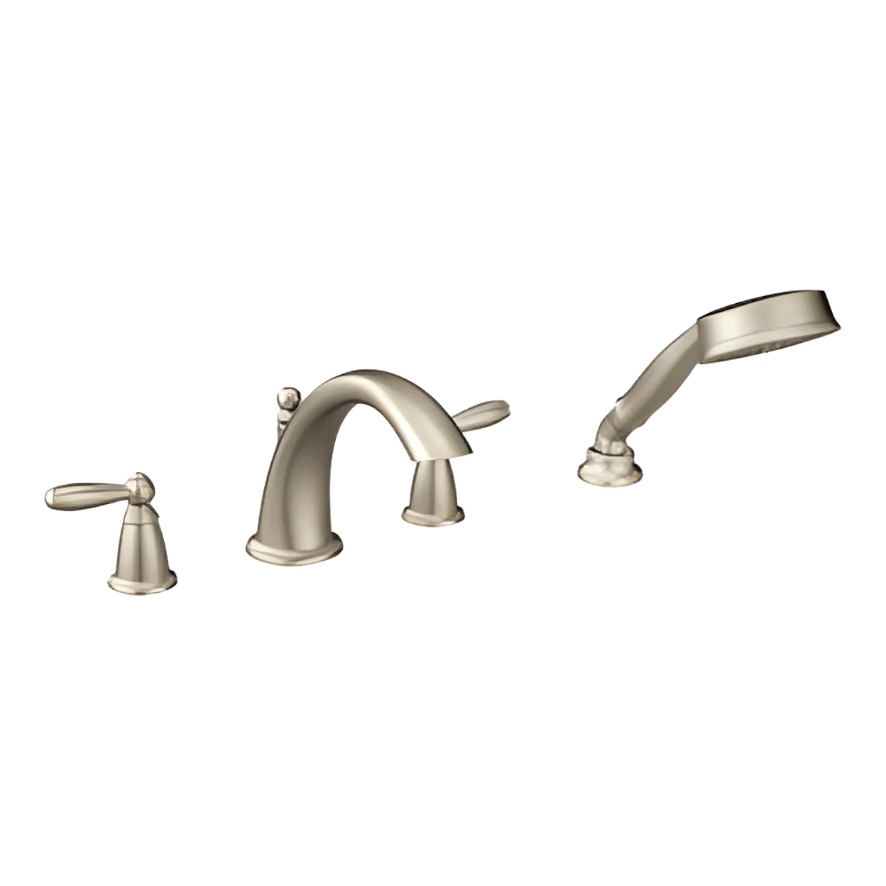 Moen T924BN Brantford Two Handle Roman Tub Faucet with Hand Shower in Brushed Nickel (Trim Only)