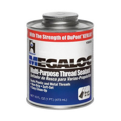 Oatey 15808 Hercules Megaloc High Performance Multi-Purpose Pipe Thread Sealant 16 oz Screw Cap Can With Brush