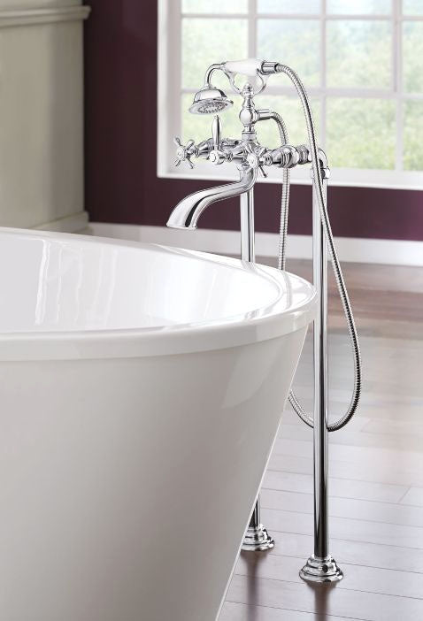 Moen TS25105 Weymouth Floor Mount Tub Filler Risers in Chrome