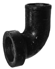 Tyler Pipe 006985 2 x 1-1/2 in. No Hub 90 Degree Cast Iron Reducing Tapped 1/4 Bend