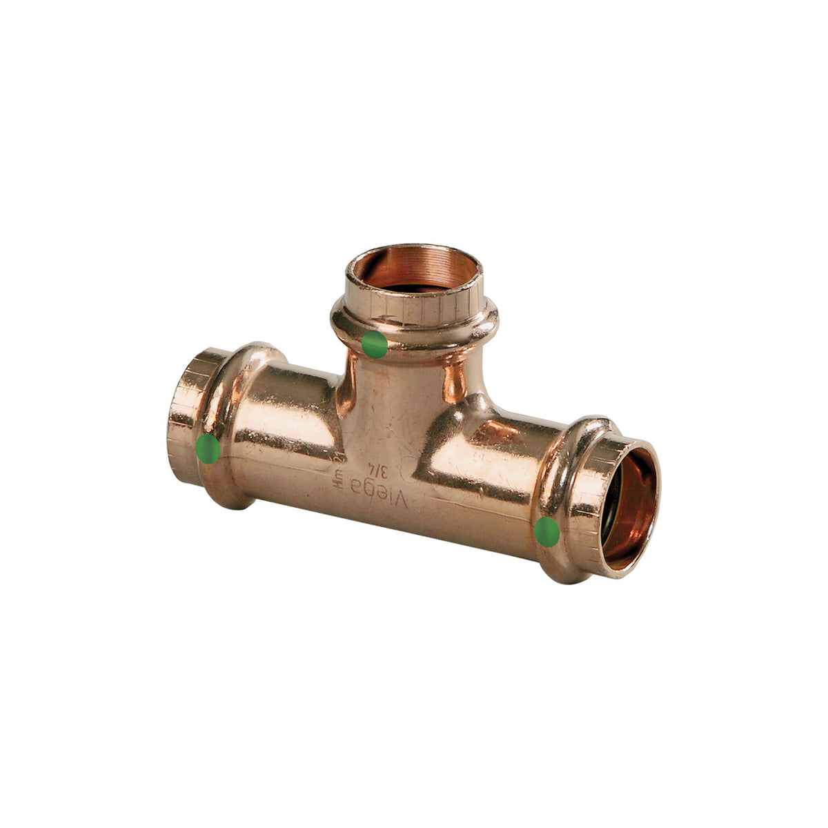 Viega 15488 Pipe Tee, 1 x 1 x 1-1/4 in Nominal, Press End Style, Copper, Import