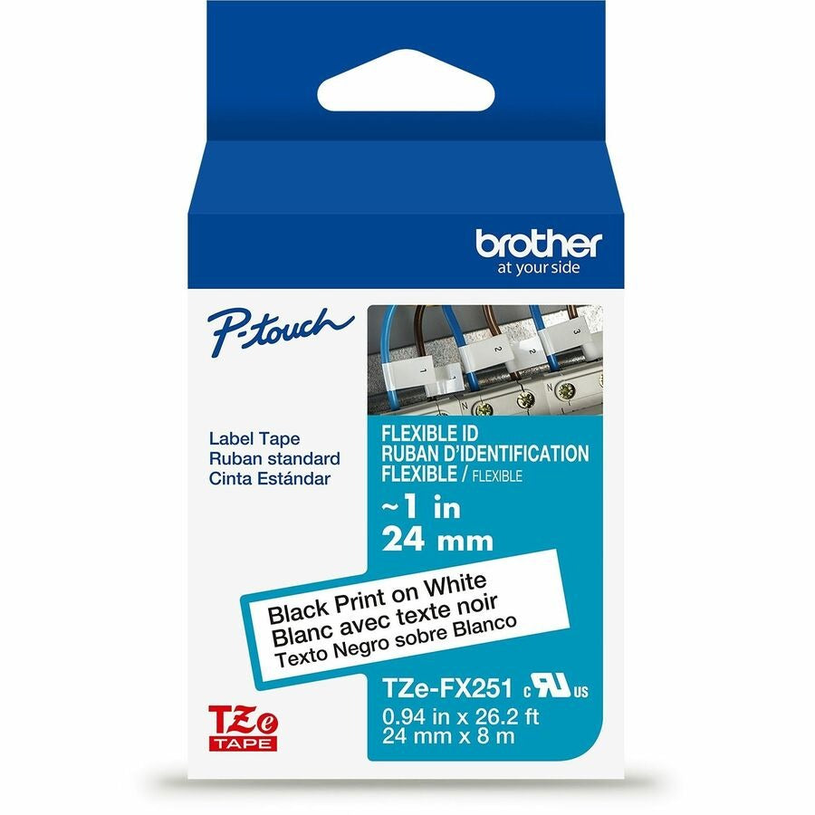 BROTHER Brother BRTTZEFX251G P-touch TZeFX251 Flexible ID Laminated Label Tape 24mm x 8m (1 Pack)