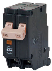 EATON CHF215 Type CHF Standard Circuit Breaker With Mechanical Trip Flag, 120/240 VAC, 15 A, 10 kA Interrupt, 2 Poles