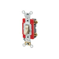 Leviton 1221-2I 20 Amp, 120/277 Volt, Toggle Single-pole AC Quiet Switch, Extra Heavy Duty Spec Grade, Self Grounding - Ivory