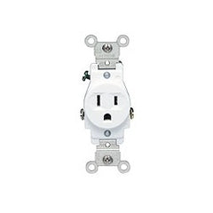 Leviton 5015-W Straight Blade Receptacle 15A 125V 2P 3W White