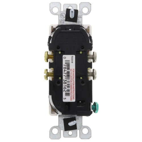 LEVITON Leviton T5325-W 15 Amp 125 Volt Tamper Resistant Decora Duplex Receptacle 2 Poles 3 Wires