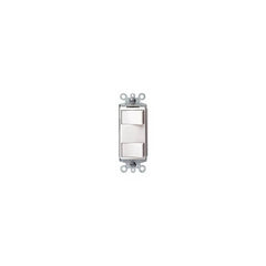 Leviton 1754-W 120 Volt 15 Amp 1-Pole White Thermoplastic Non-Grounding Push-In Dual Rocker Decorator Combination Switch