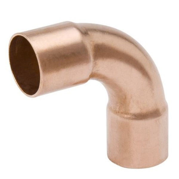 Mueller W02716 Streamline Long Radius 90 deg Elbow, 1/4 in, C x C, Copper