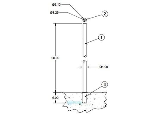 S.R.Smith 10166 Top Eye Backstroke Stanchion | 8 Feet | Replacement MPN