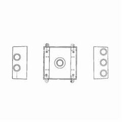 ABB 2IH3-1 RED DOT 2G RAINTIGHT BOX W/ 3 HOLE 1/2 HUBS